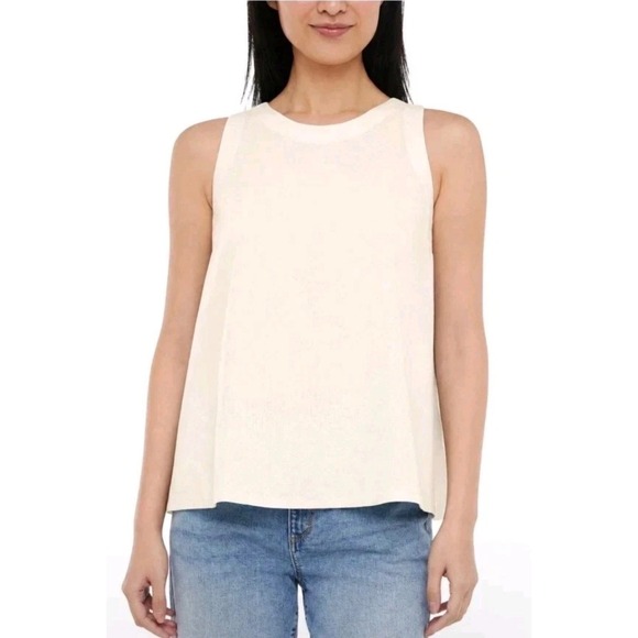 Banana Republic Tops - NWT Banana Republic Womens Cream Linen Rayon Sleeveless‎ Shell Top XXL Layering
